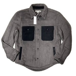 Outerknown Skyline Fleece Sherpa Shirt Jacket Mens Size S Gray NWT